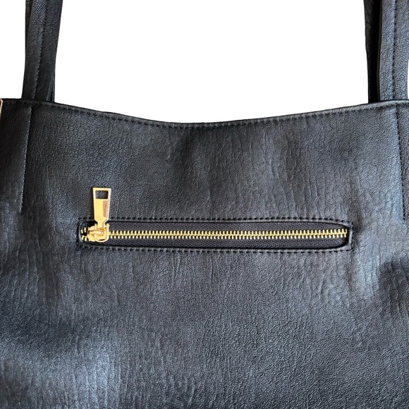Madison West Black Shoulder Bag with gold accent and hardware - Picture 3 of 6